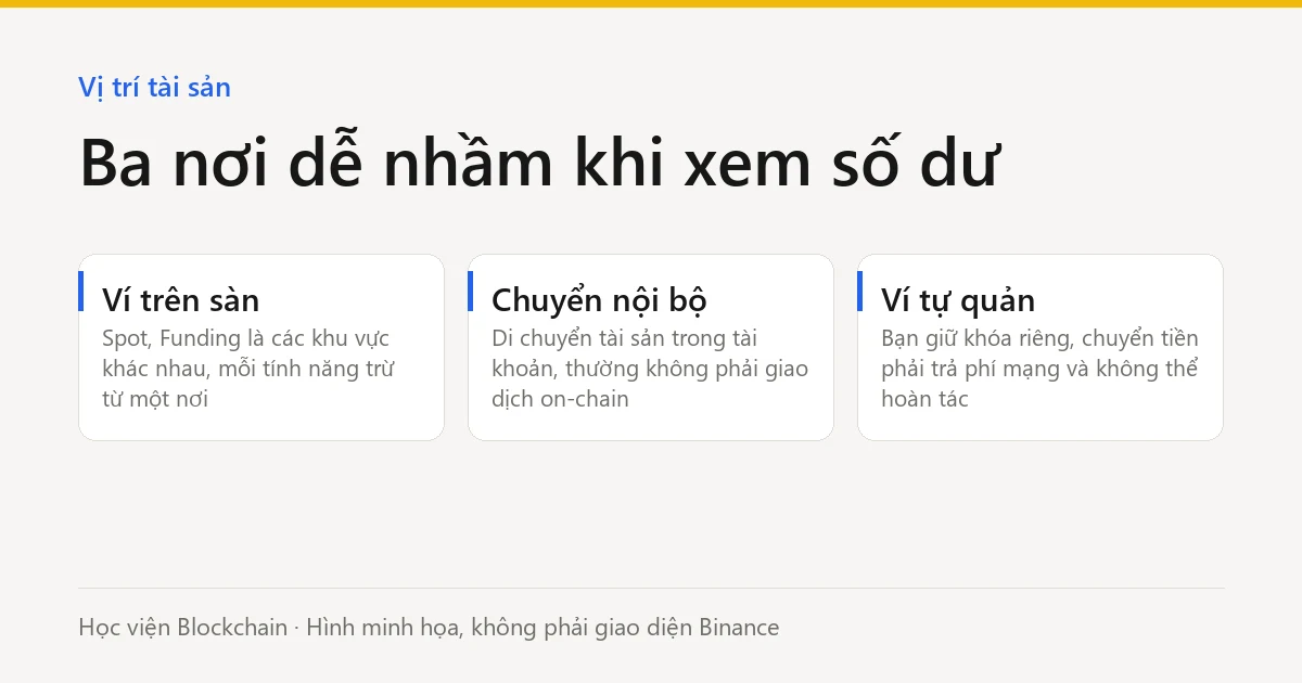 Phân biệt ví trên sàn, chuyển nội bộ và ví tự quản (hình minh họa)