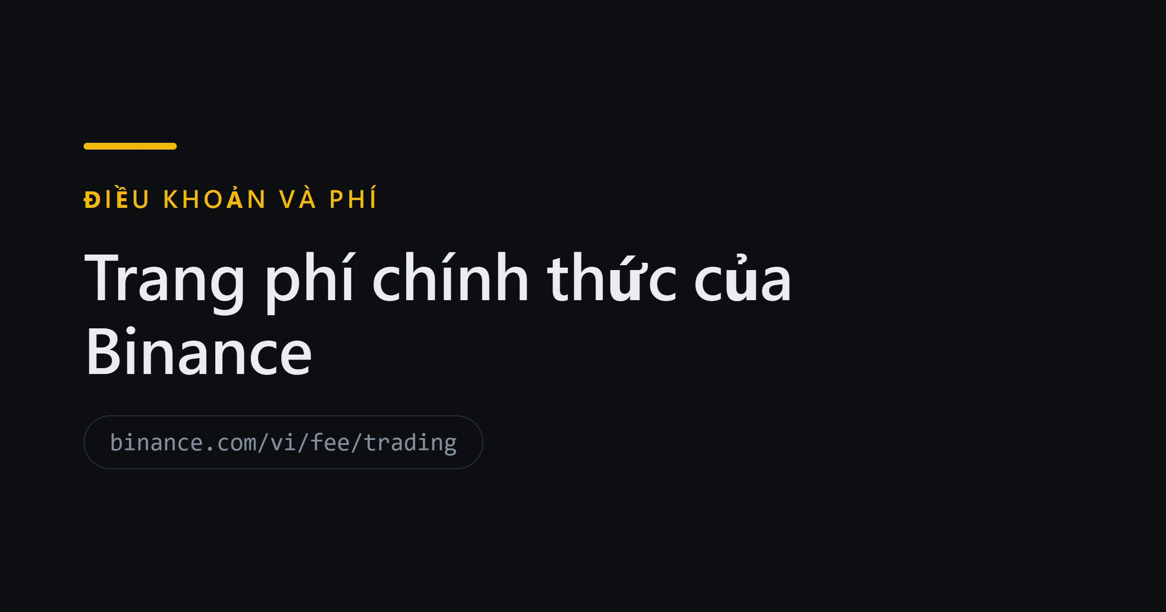 Trang phí chính thức của Binance