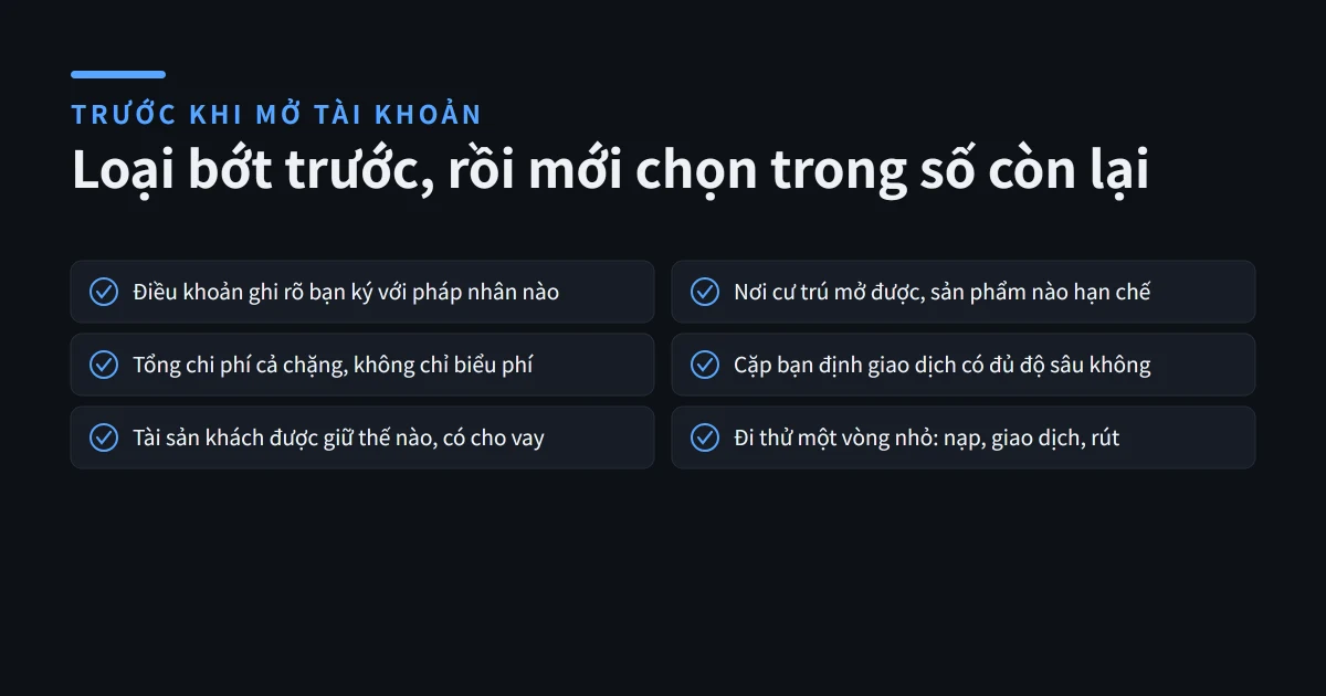 Cách chọn sàn giao dịch crypto: Khu vực, phí, thanh khoản và bảo mật